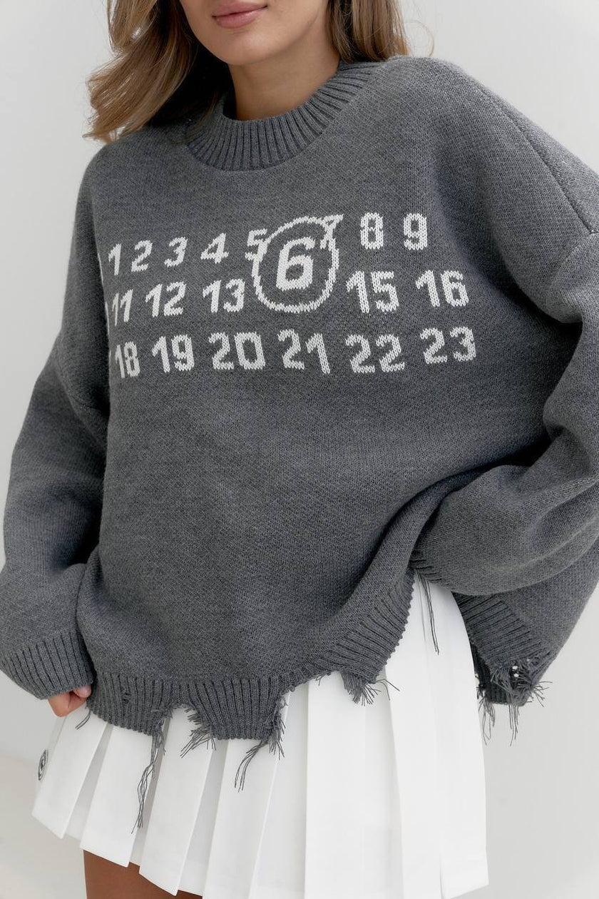 Жіночий в'язаний оверсайз светр