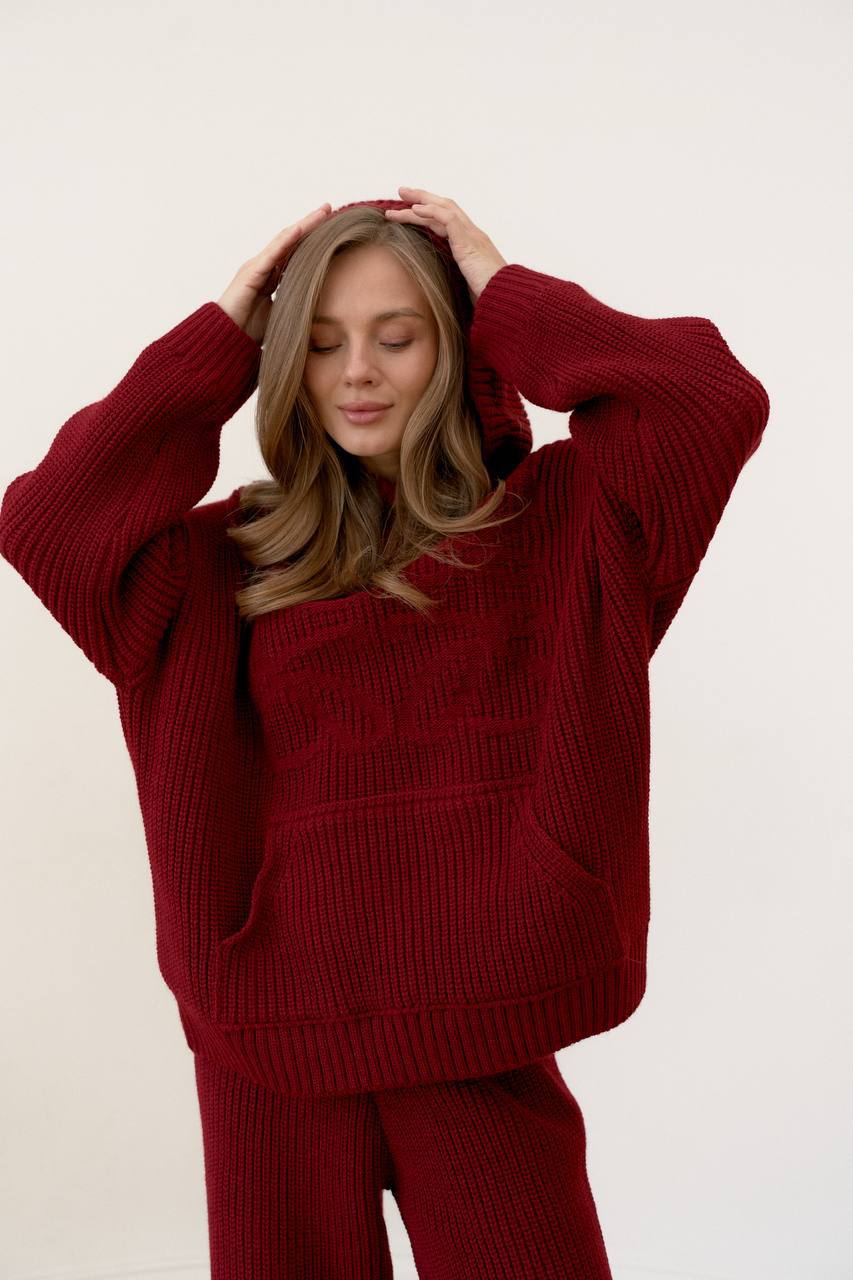 Костюм-двійка в'язаний (худі + штани)