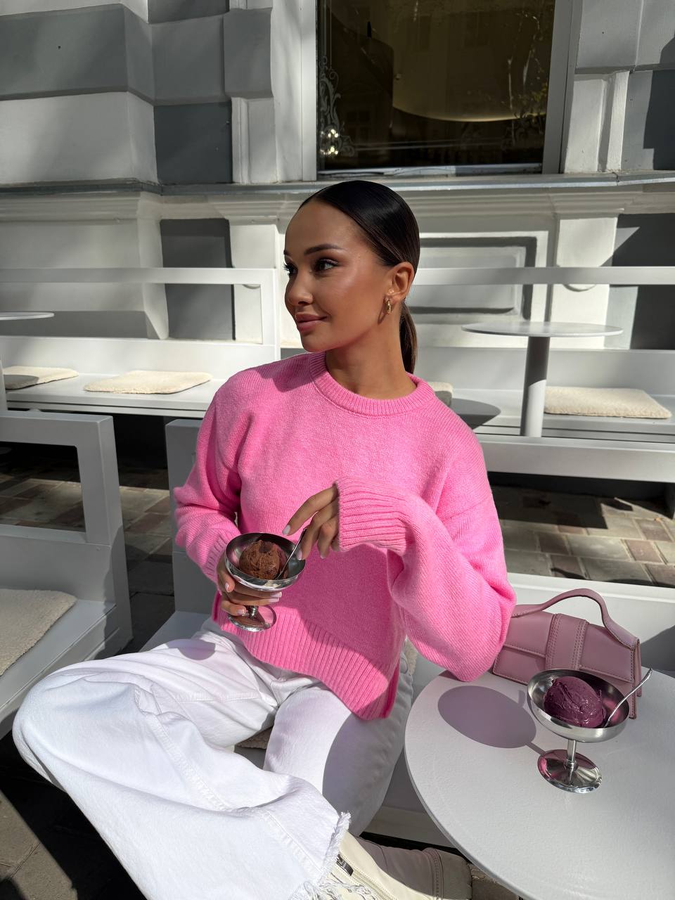 Жіночий укорочений светр з розрізами one size