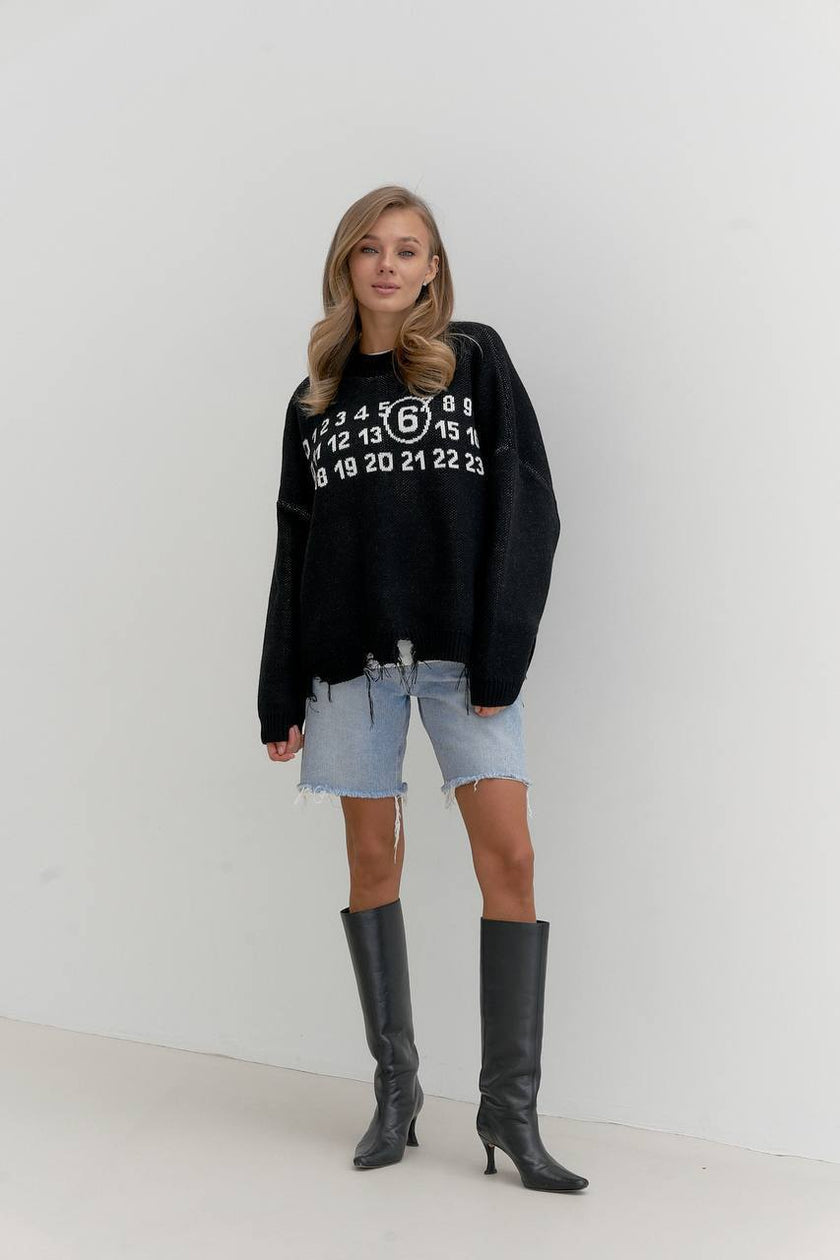 Жіночий в'язаний оверсайз светр