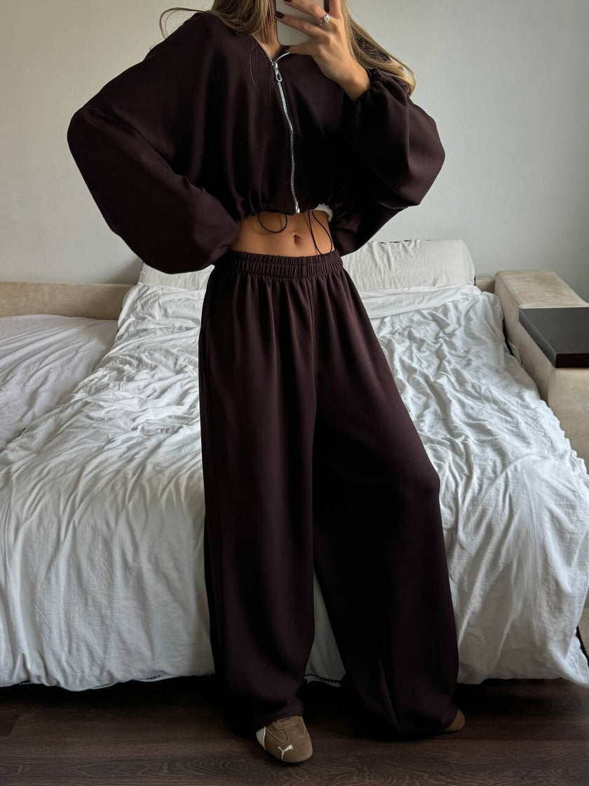 Костюм-двійка жіночий штани із зіпкою (трикотаж м'який)