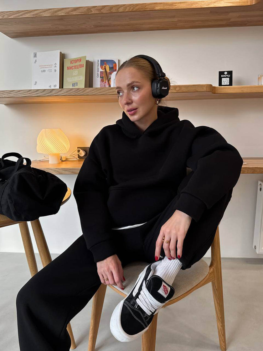 Жіночий спортивний костюм на флісі (худі + штани)