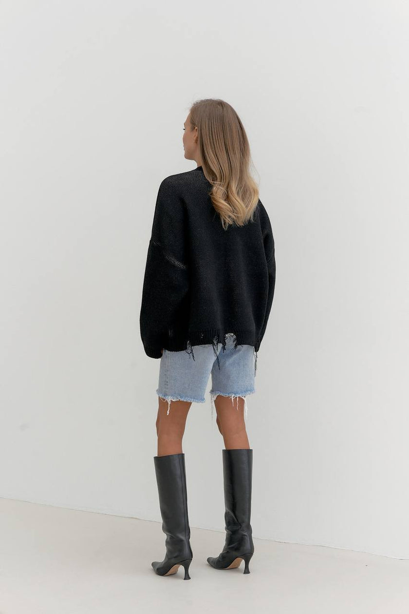 Жіночий в'язаний оверсайз светр