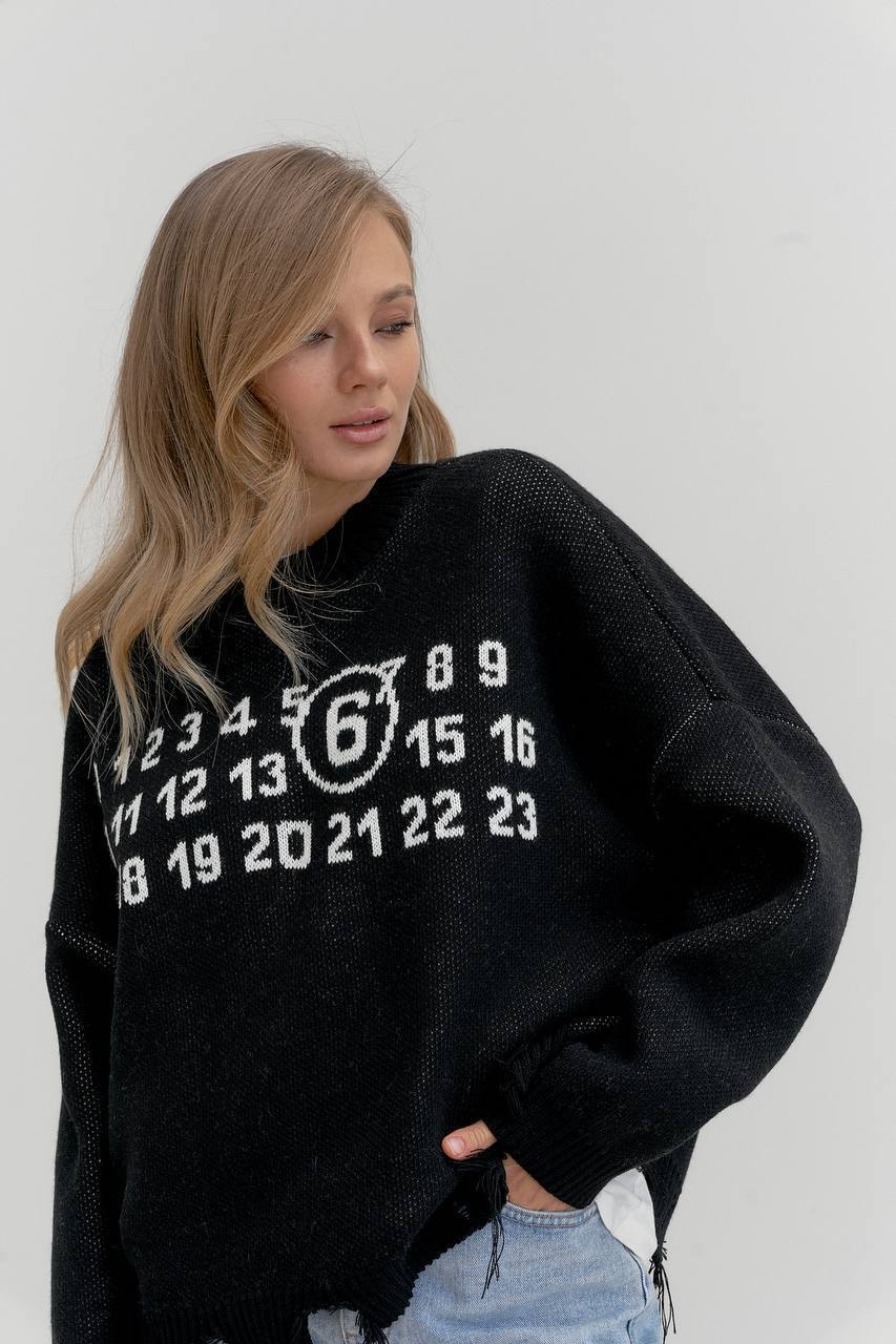 Жіночий в'язаний оверсайз светр