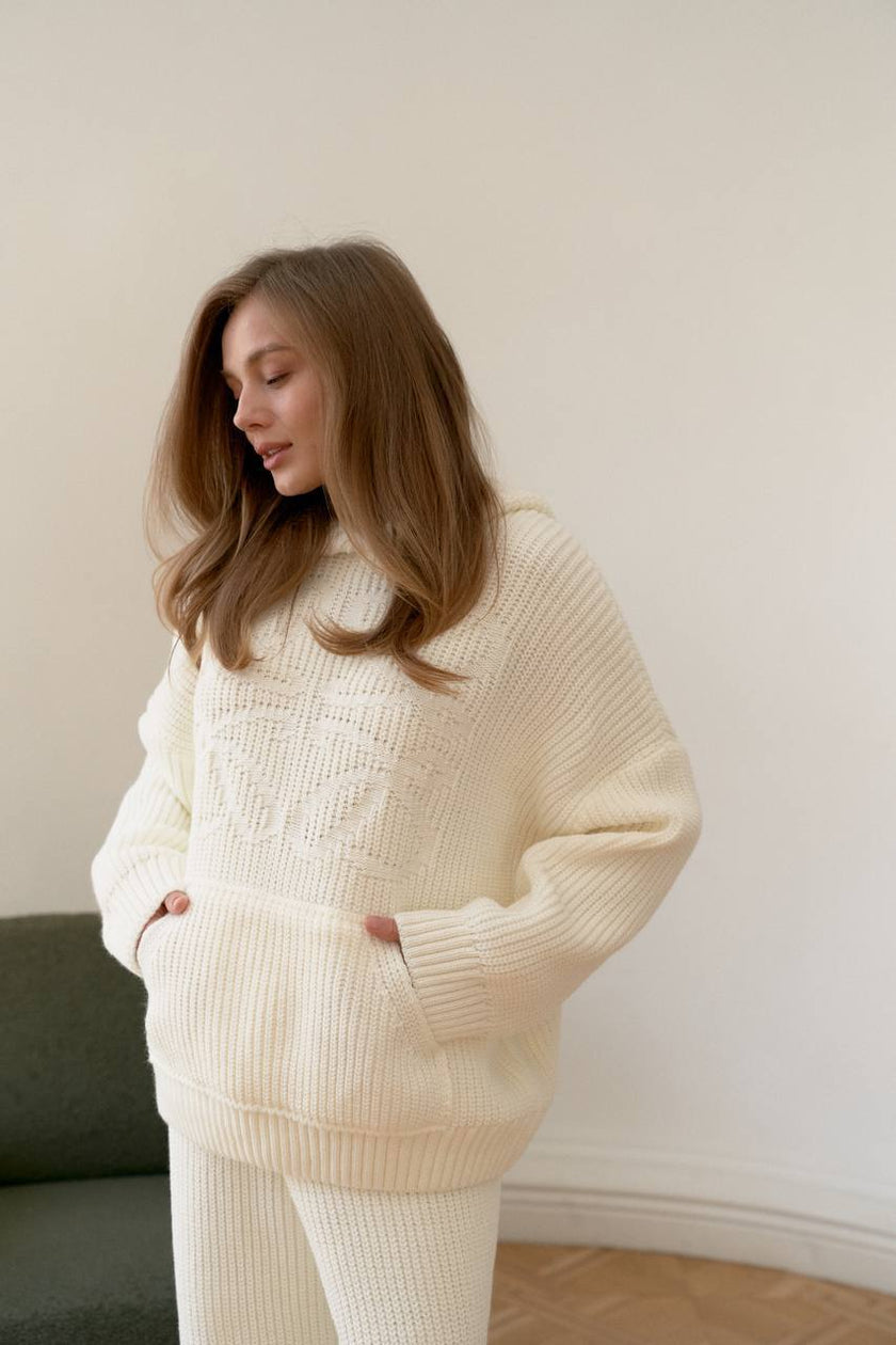 Костюм-двійка в'язаний (худі + штани)