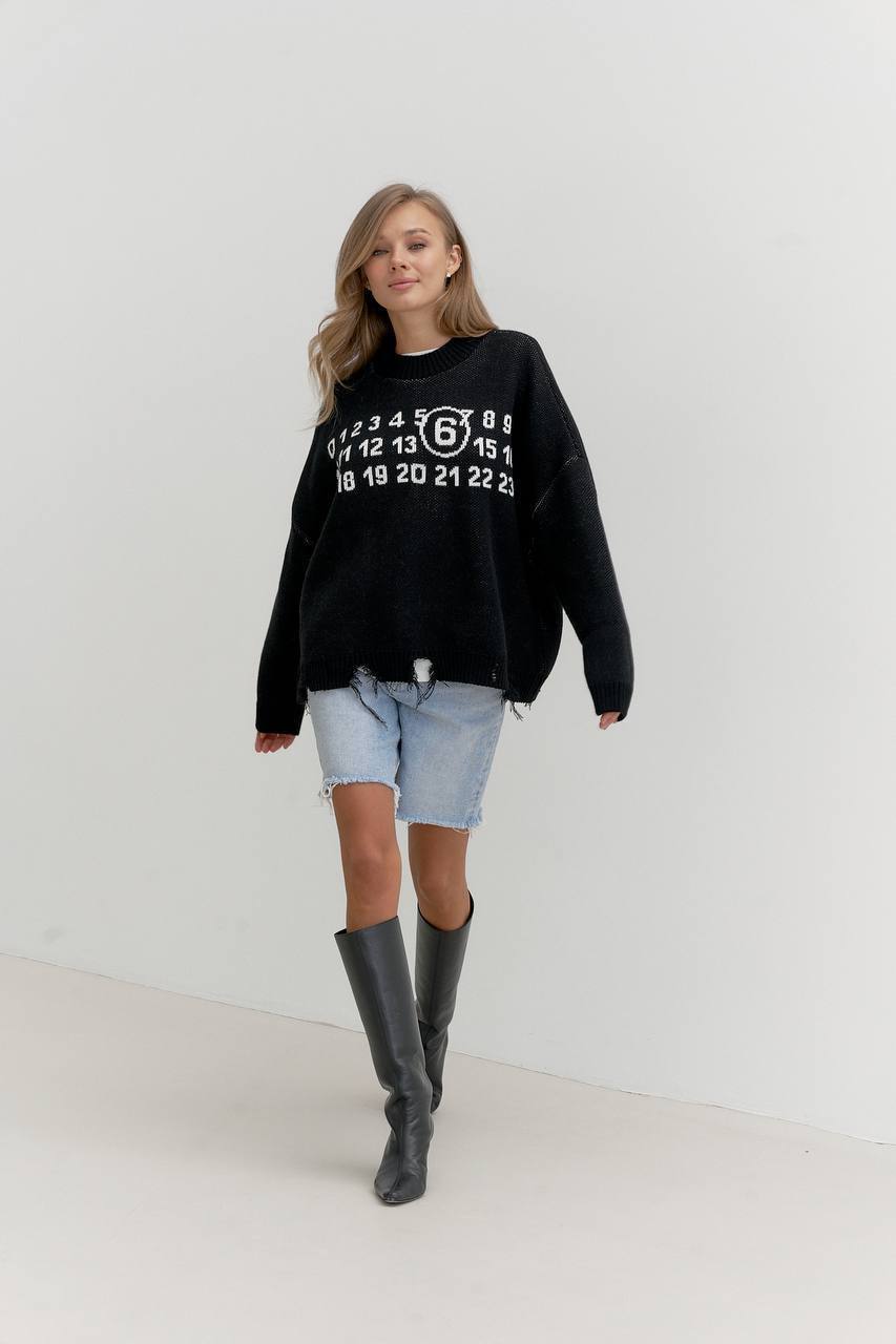 Жіночий в'язаний оверсайз светр