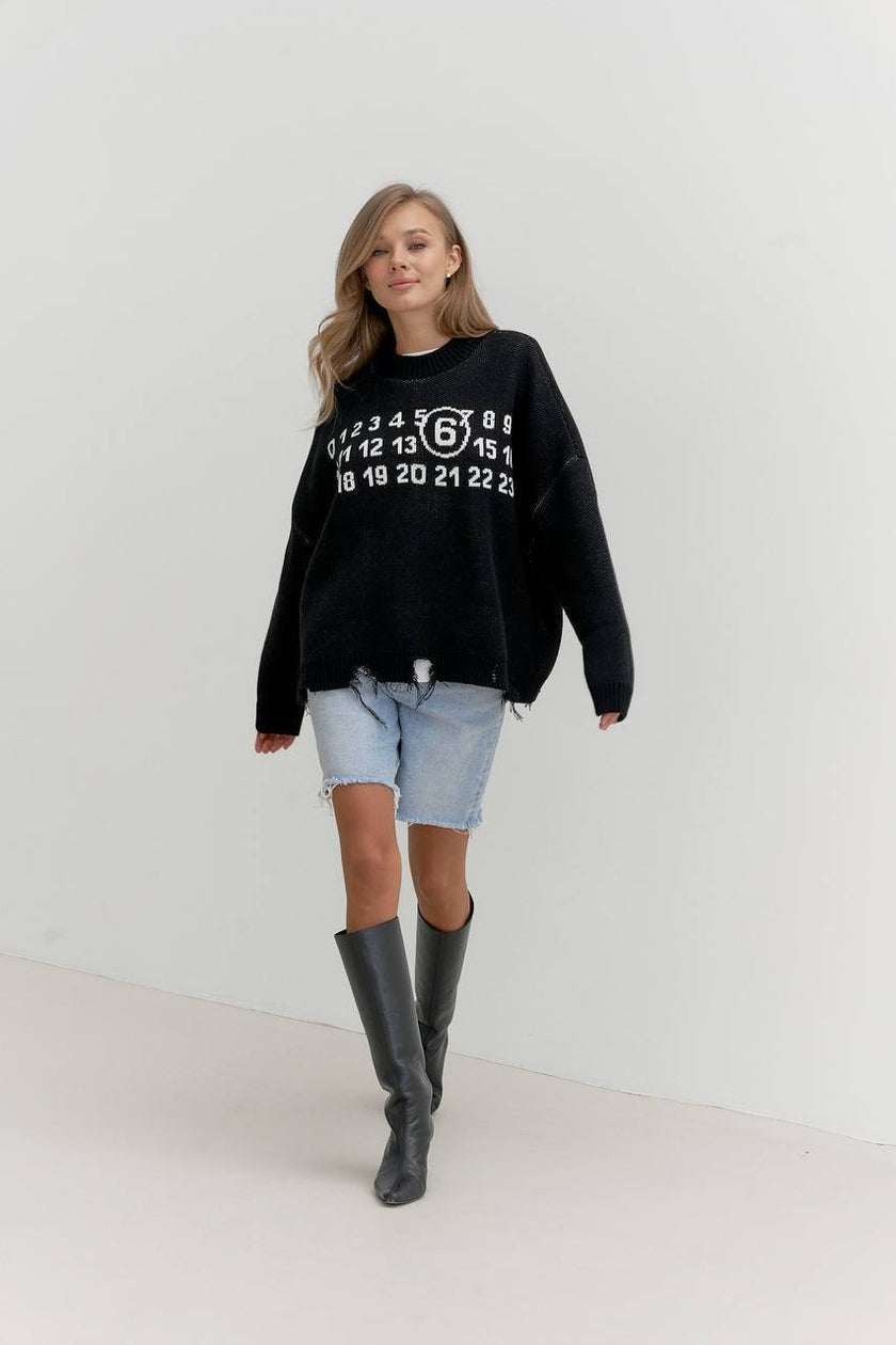 Жіночий в'язаний оверсайз светр