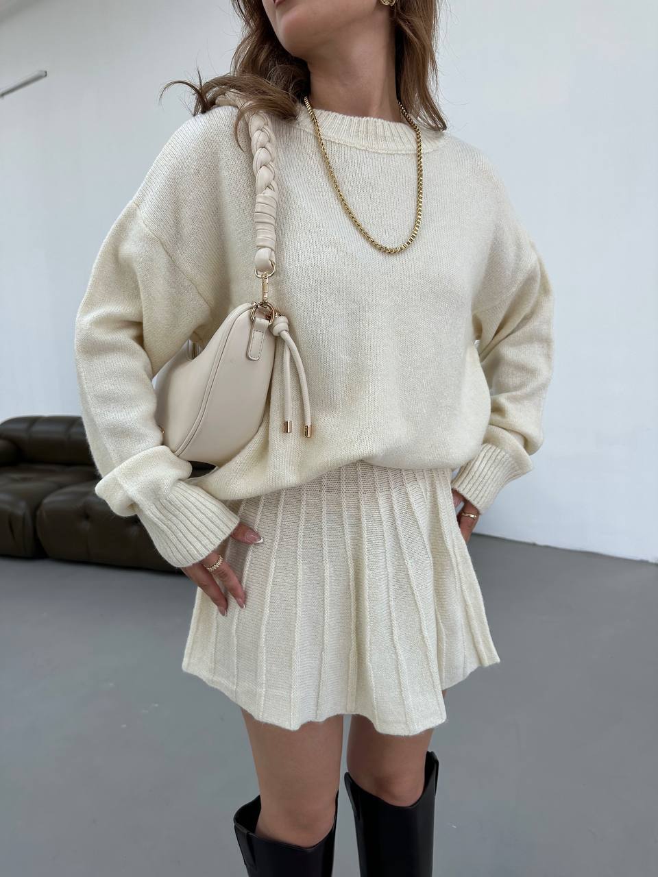 Костюм-двійка спідниця міні із светром