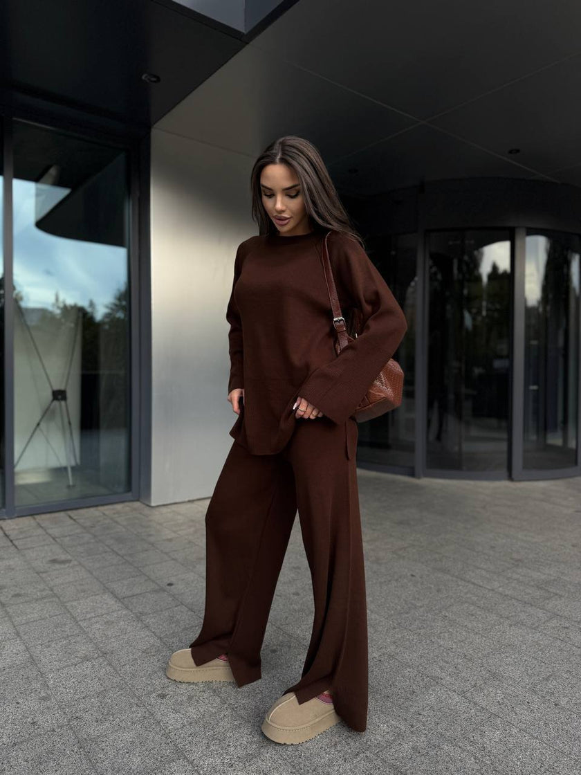 Костюм-двійка жіночий з оверсайз светром (в'язка)