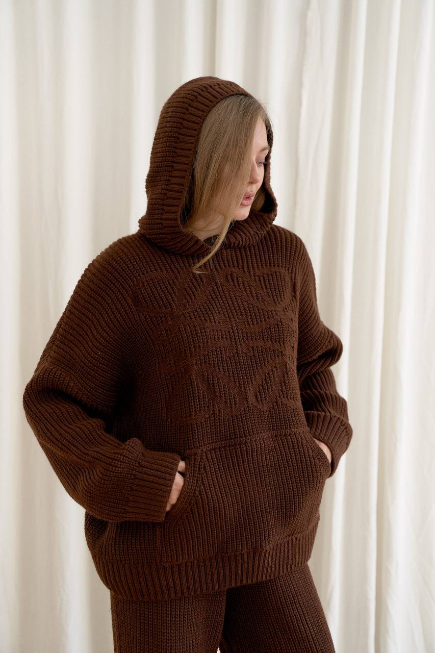 Костюм-двійка в'язаний (худі + штани)