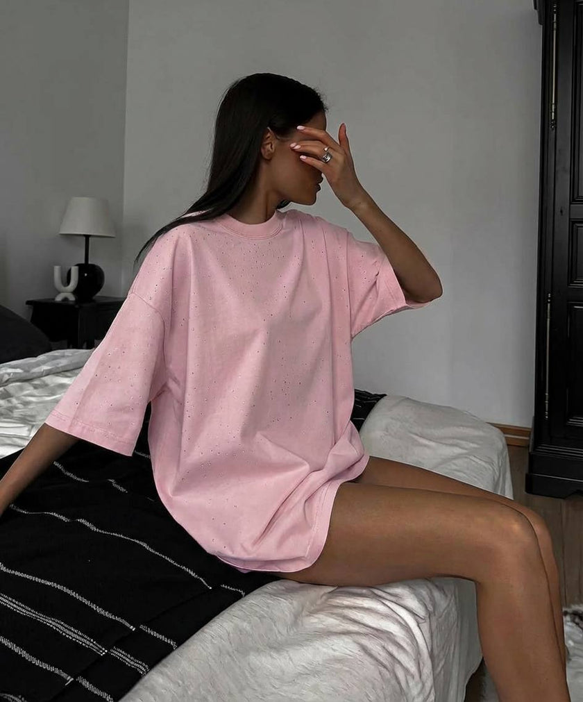 Футболка зі стразами oversize