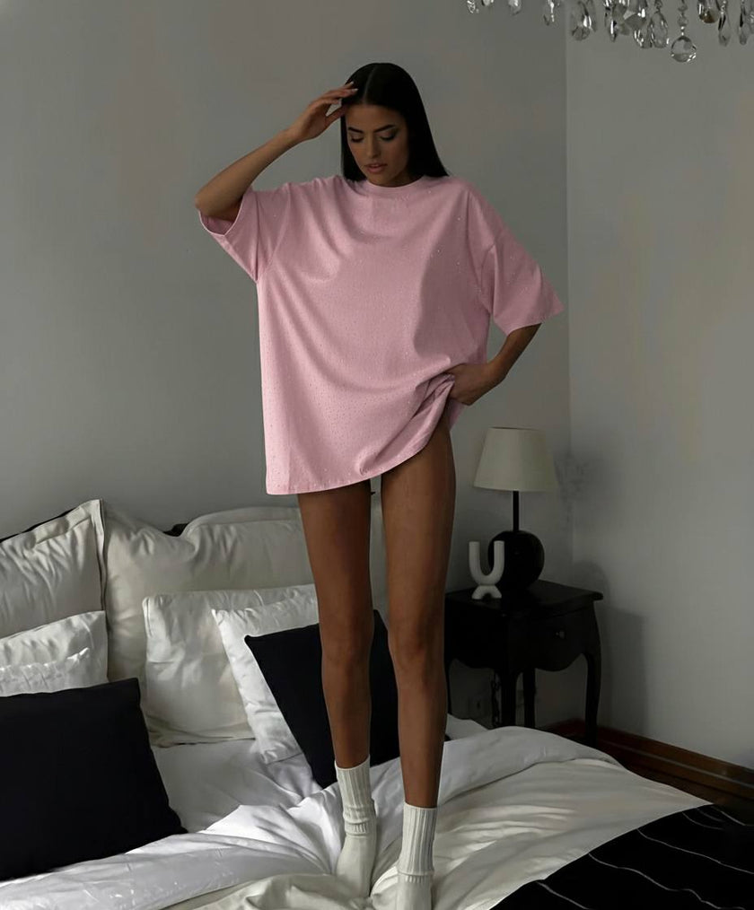 Футболка зі стразами oversize