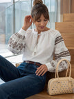 Вишиванка біла з білими китицями #3