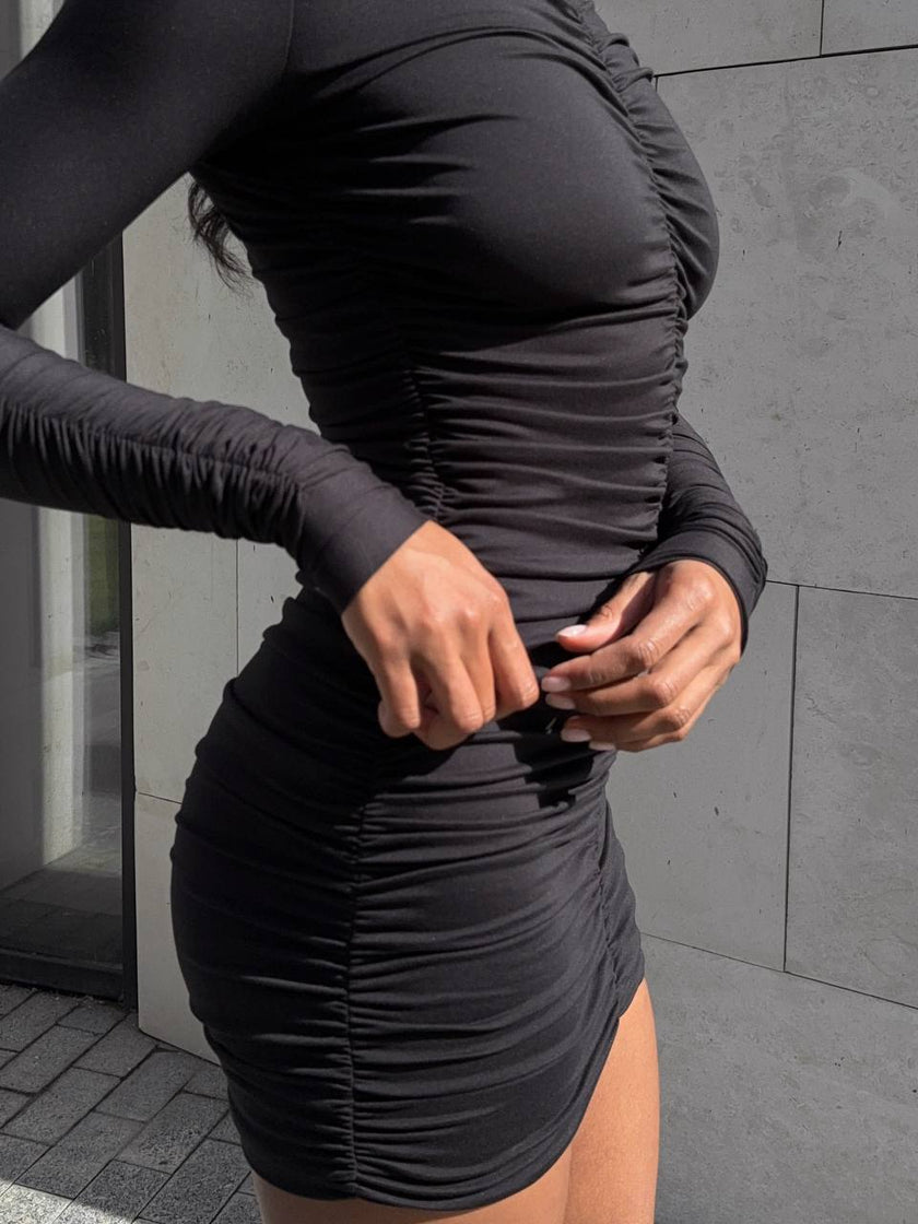 Жіноча сукня міні з драпіруванням