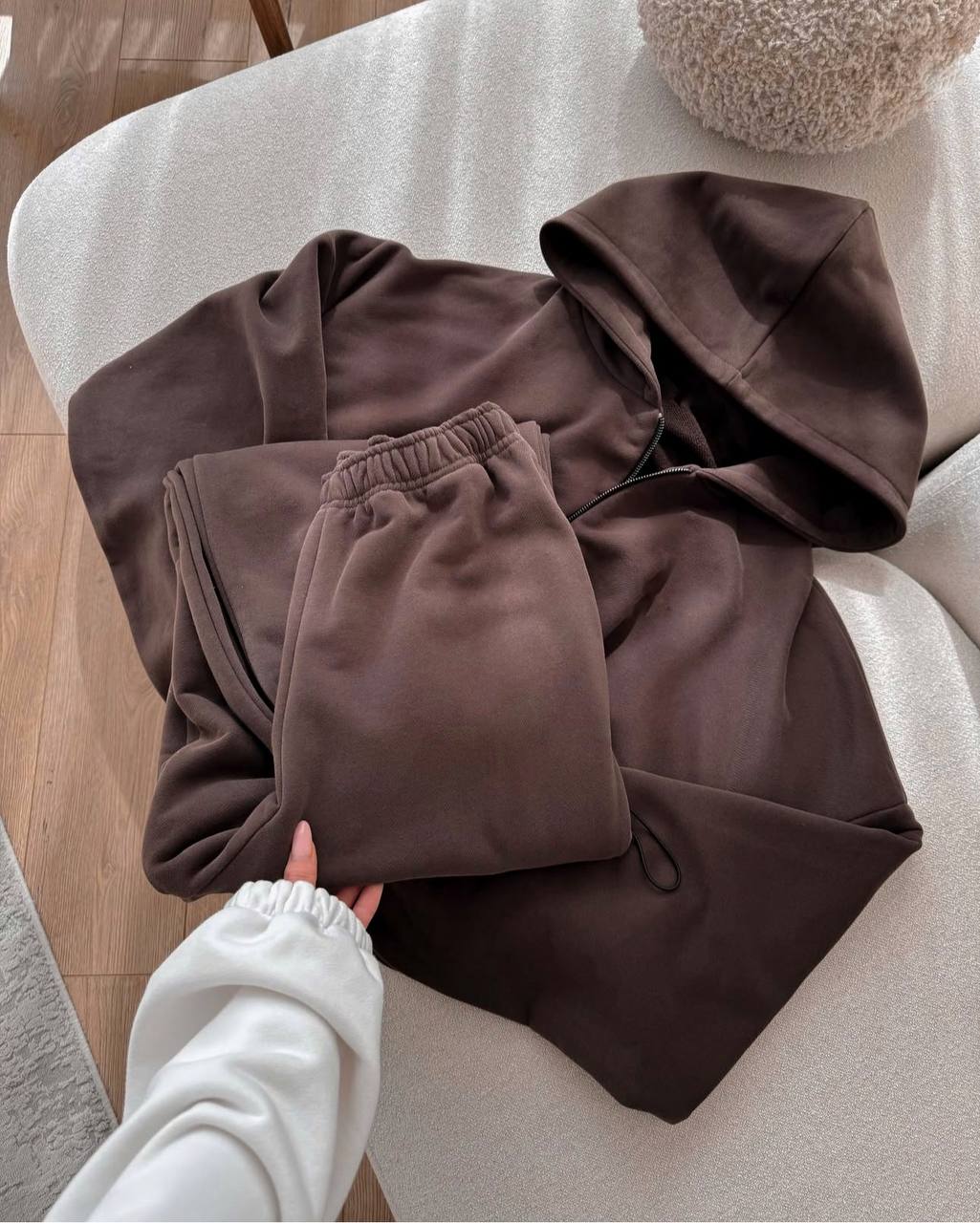 Жіночий спортивний костюм на флісі з зіп худі