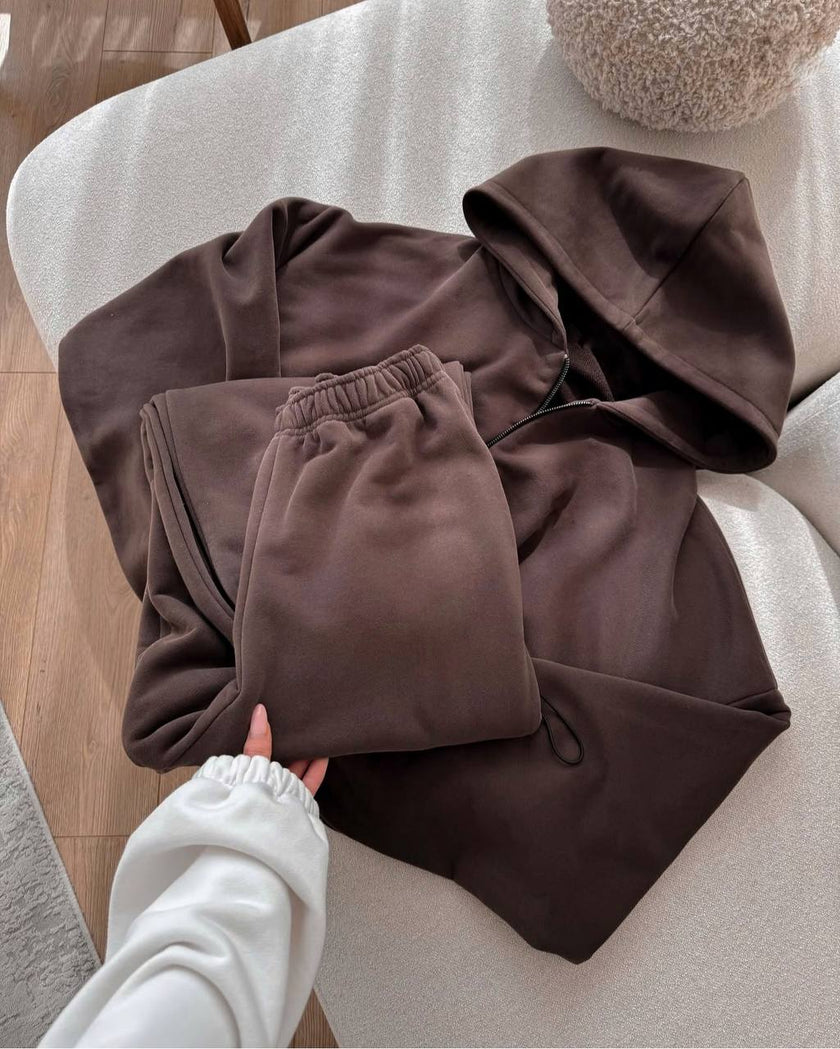 Жіночий спортивний костюм на флісі з зіп худі