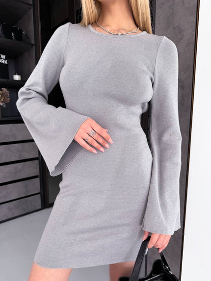 Сукня міні з натуральної бавовняної пряжі з відкритою спиною