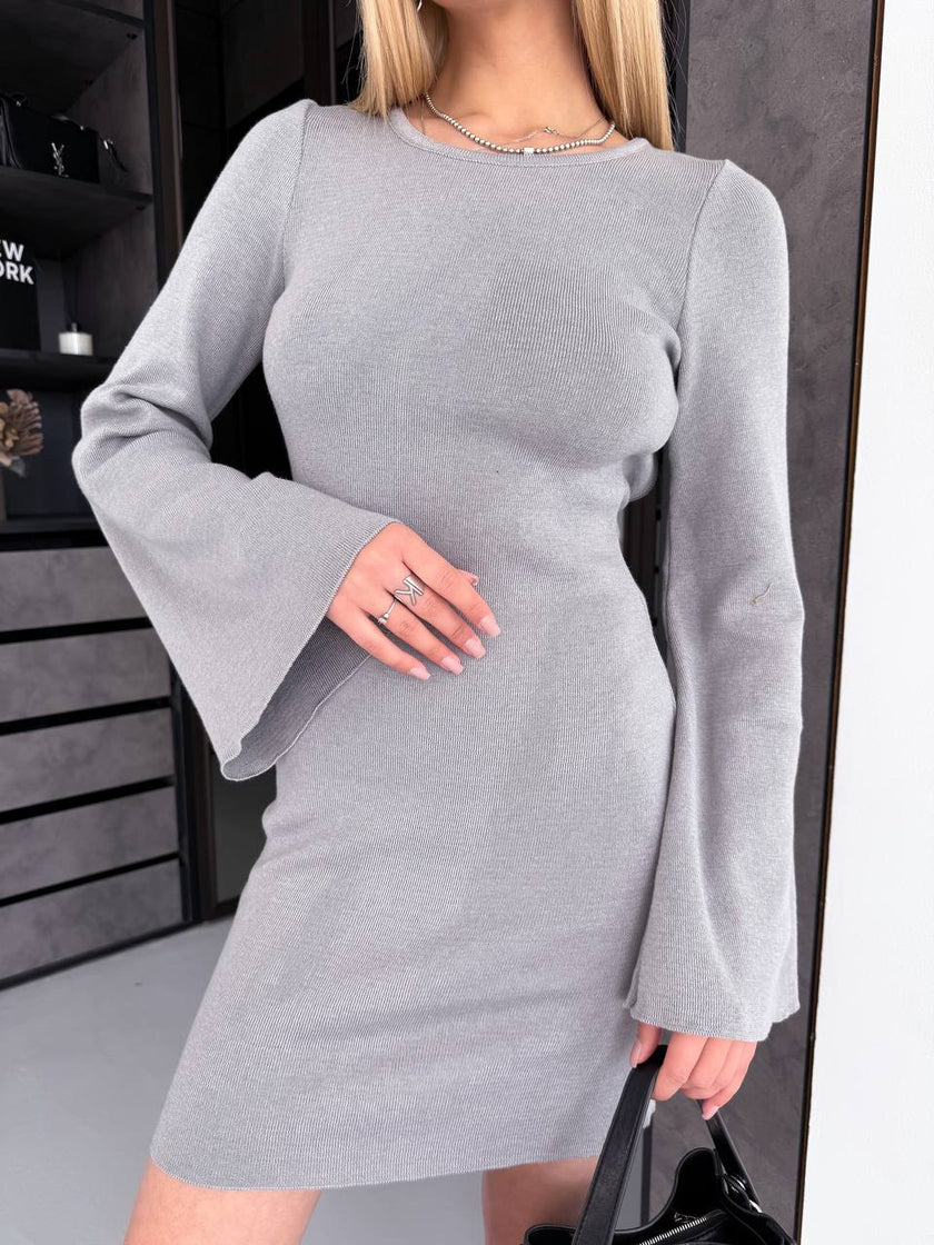 Сукня міні з натуральної бавовняної пряжі з відкритою спиною