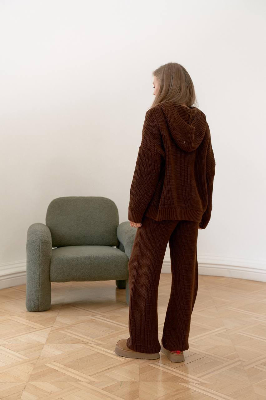 Костюм-двійка в'язаний (худі + штани)