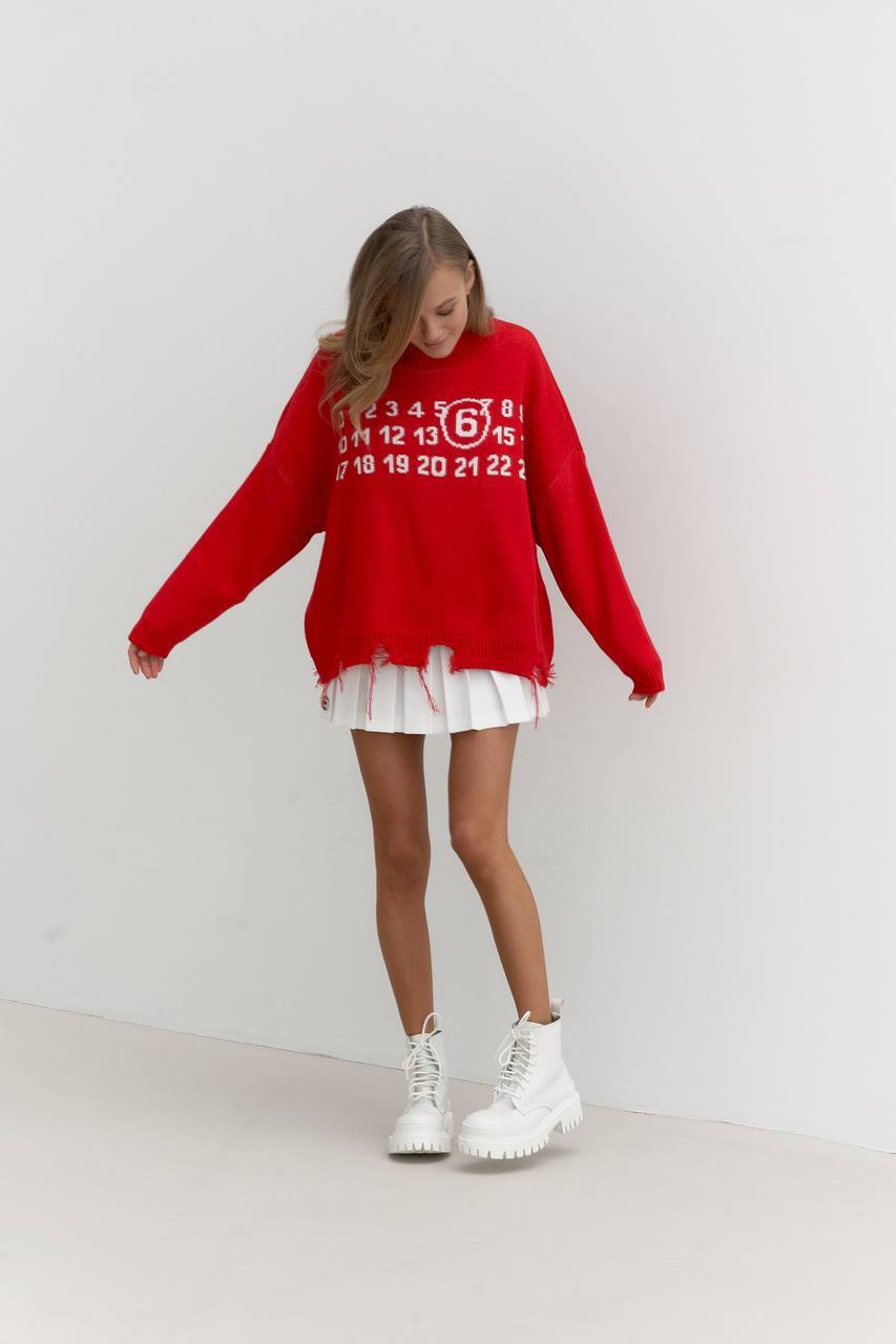 Жіночий в'язаний оверсайз светр