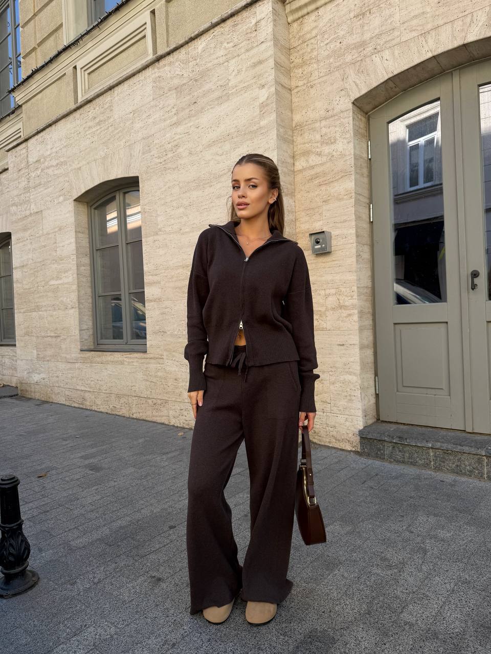 Костюм-двійка жіночий штани із зіпкою (в'язка)