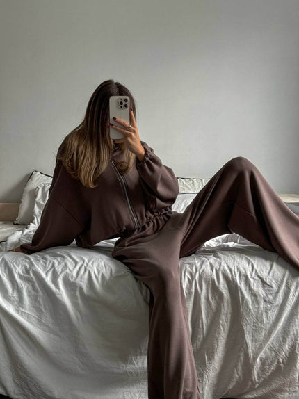 Костюм-двійка жіночий штани із зіпкою (трикотаж м'який)