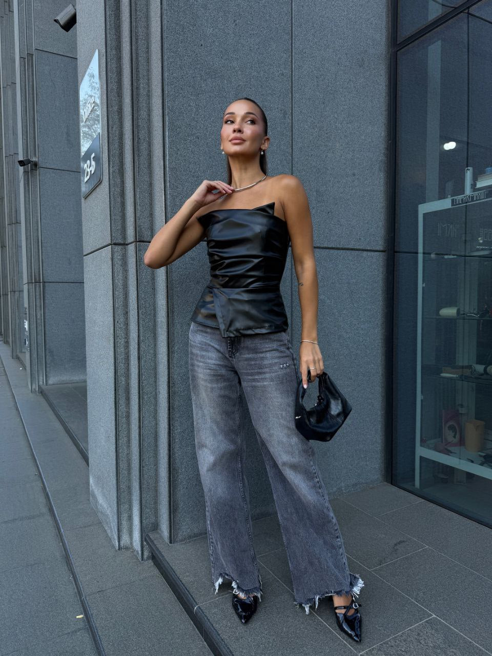 Корсет кожзам без рукавів