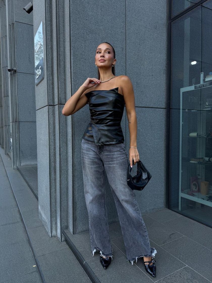 Корсет кожзам без рукавів