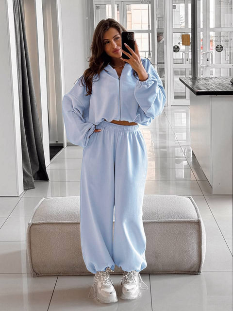 Жіночий спортивний костюм на флісі з зіп худі