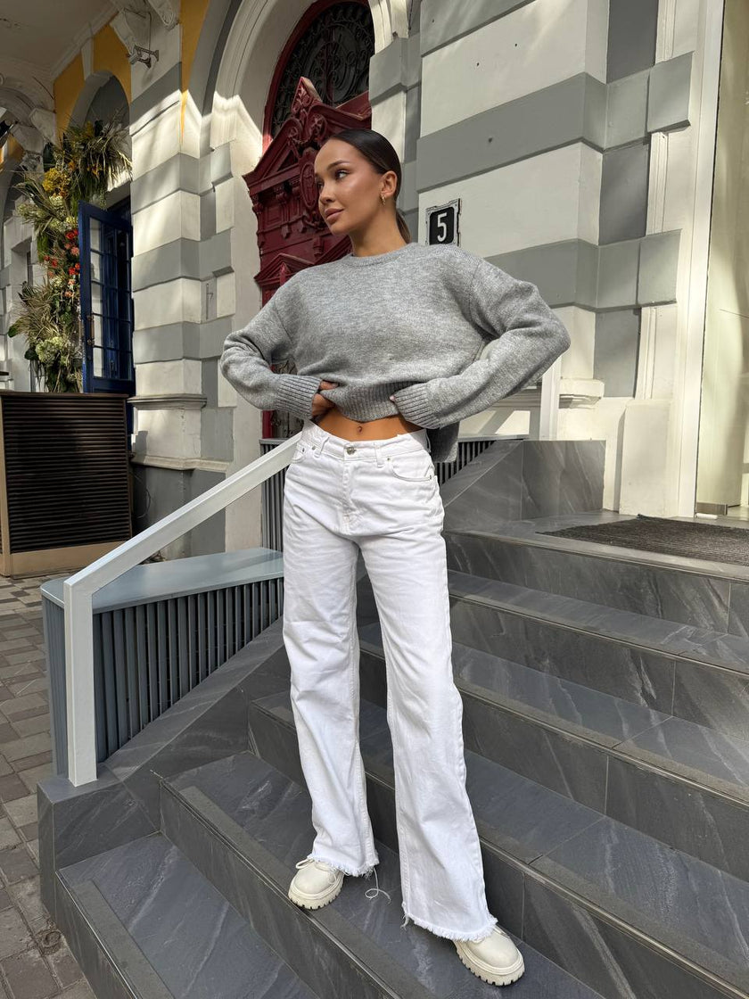 Жіночий укорочений светр з розрізами one size