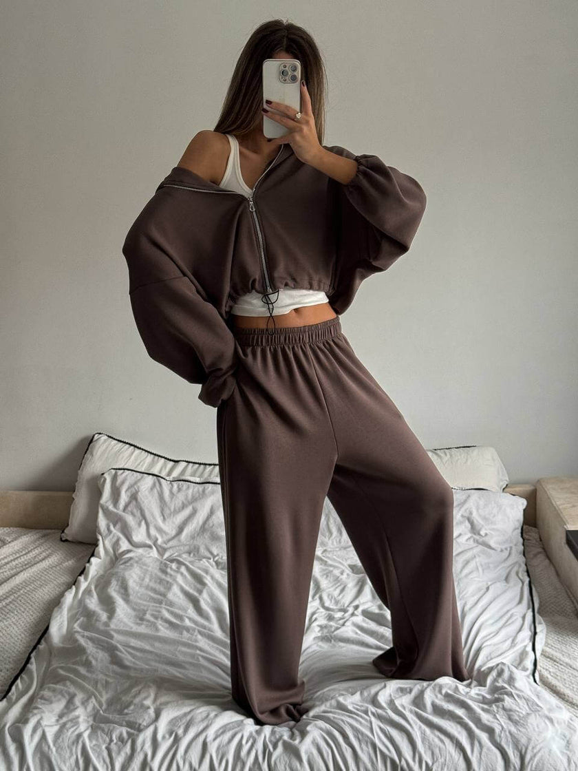 Костюм-двійка жіночий штани із зіпкою (трикотаж м'який)