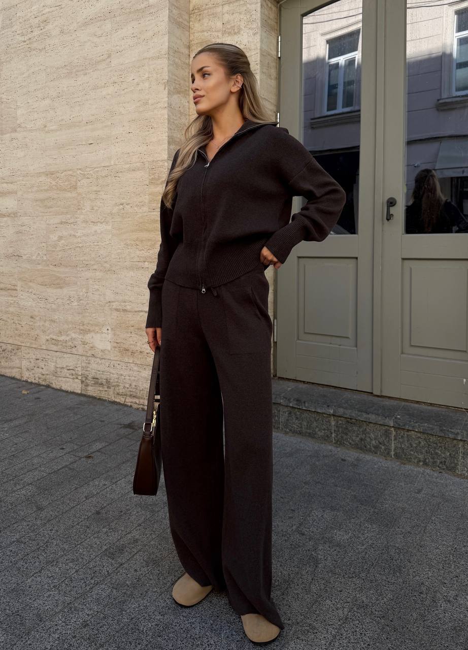 Костюм-двійка жіночий штани із зіпкою (в'язка)