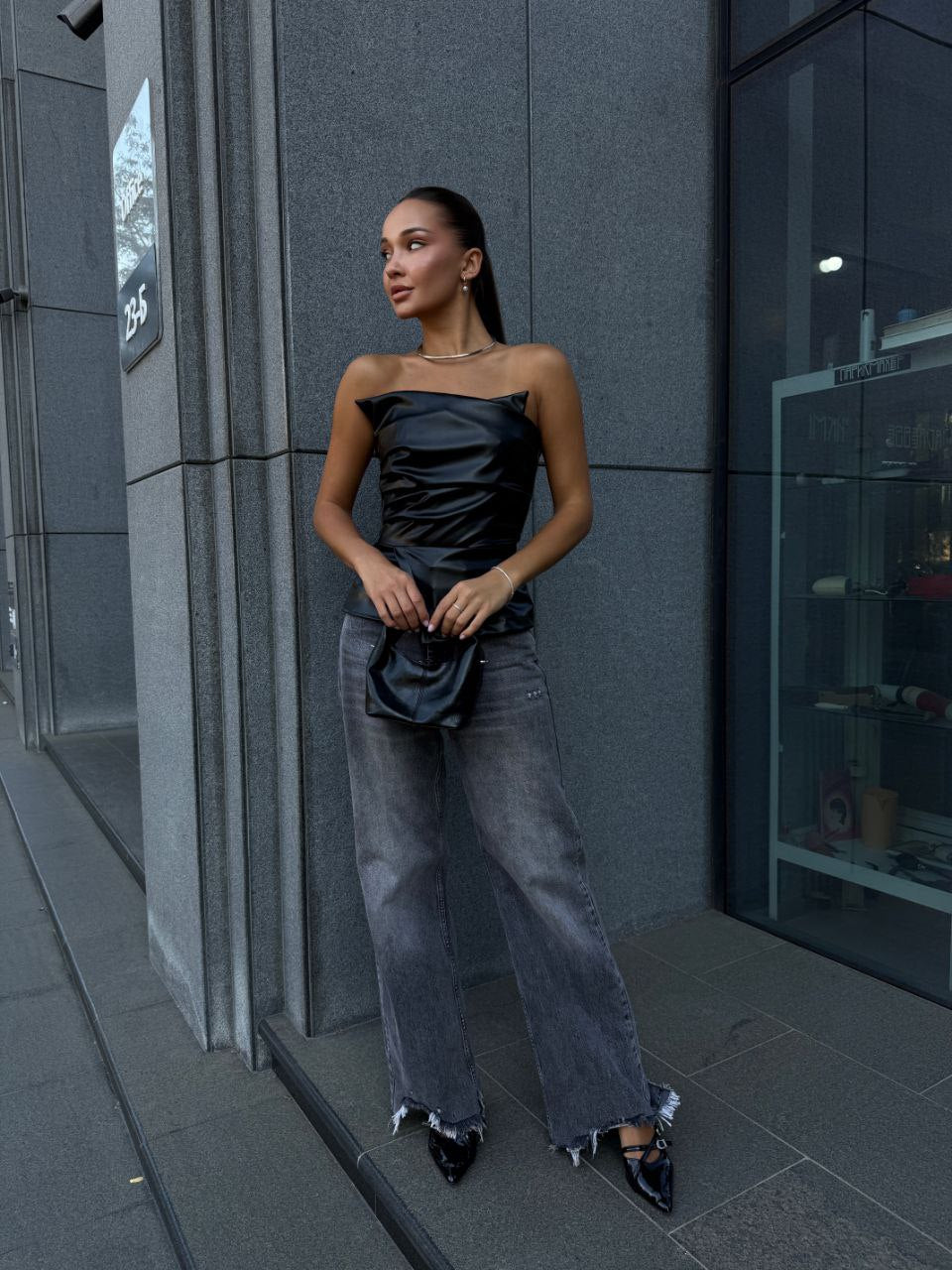 Корсет кожзам без рукавів