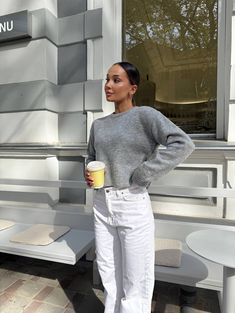 Жіночий укорочений светр з розрізами one size