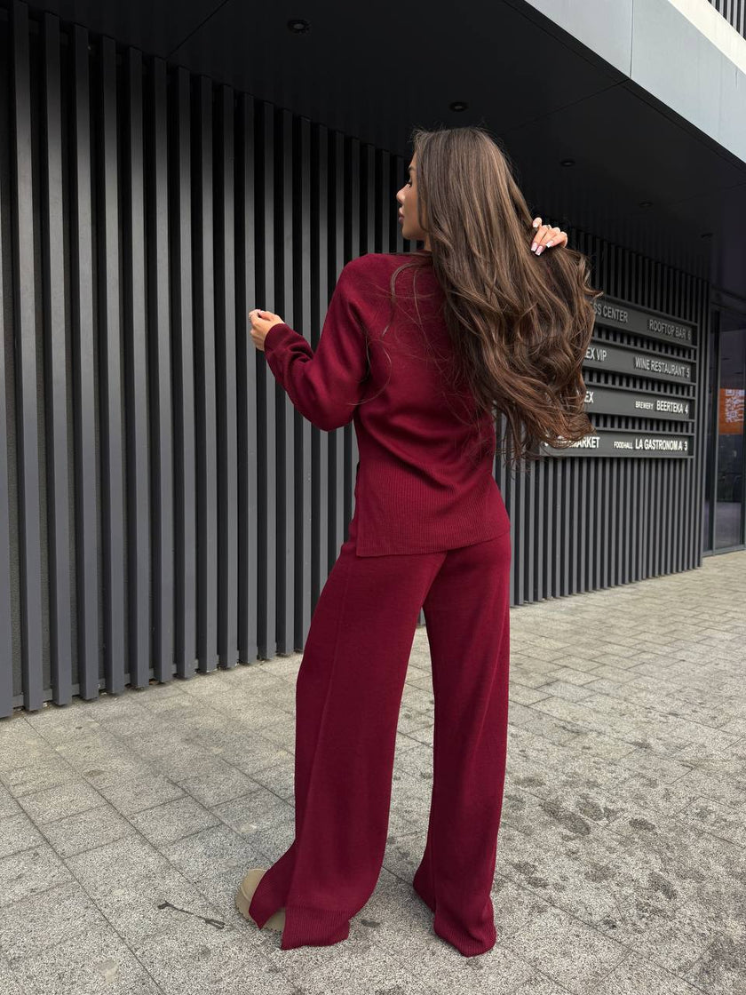 Костюм-двійка жіночий з оверсайз светром (в'язка)