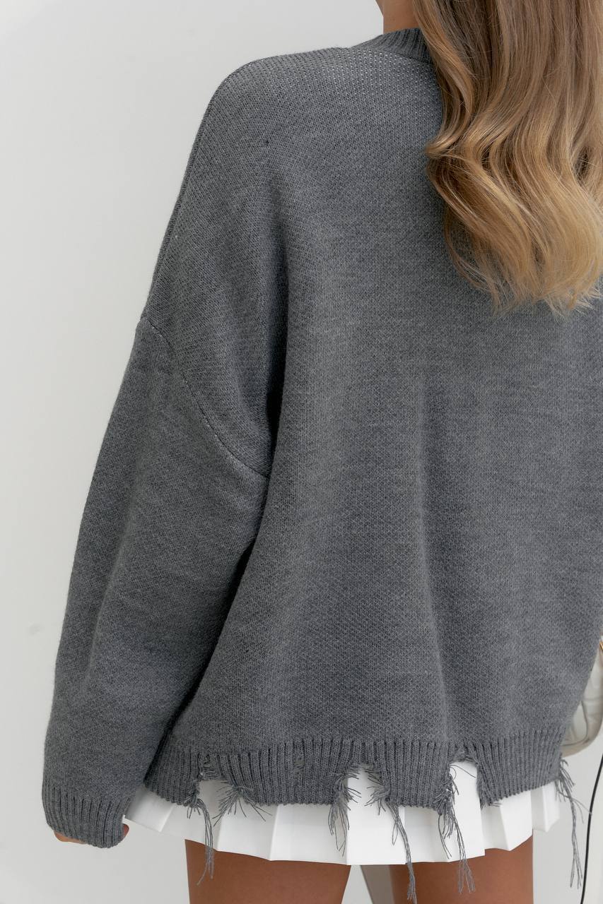 Жіночий в'язаний оверсайз светр