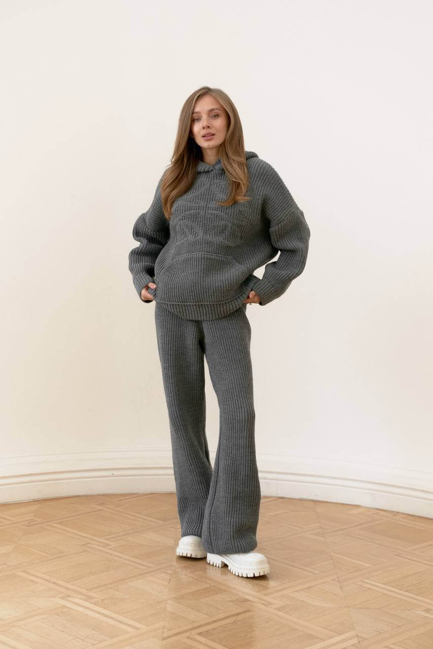 Костюм-двійка в'язаний (худі + штани)