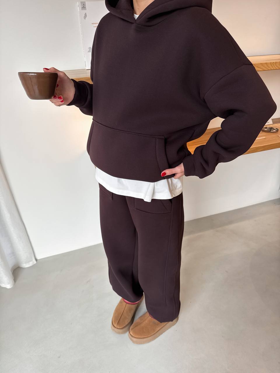 Жіночий спортивний костюм на флісі (худі + штани)