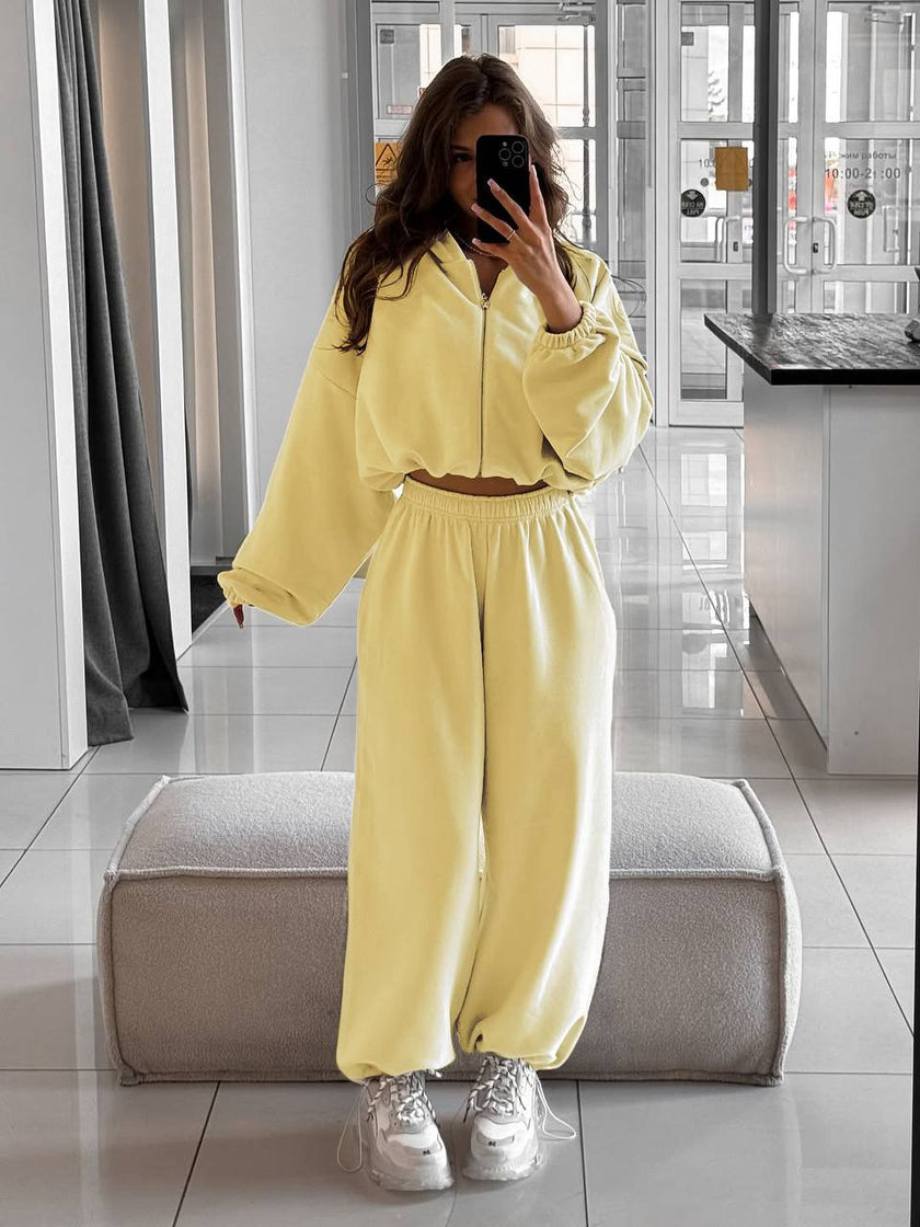 Жіночий спортивний костюм на флісі з зіп худі