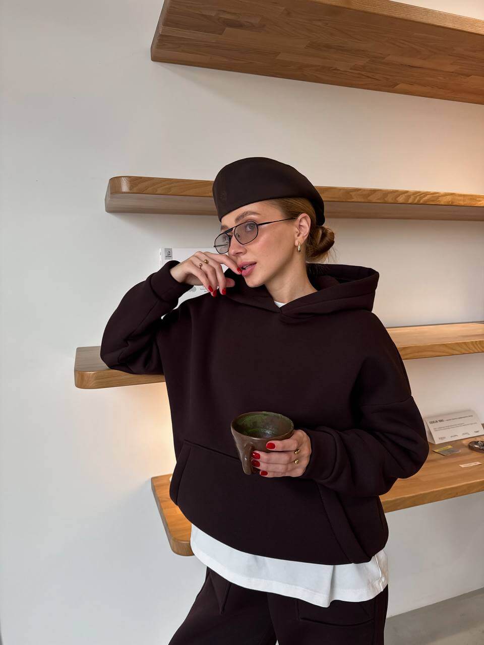 Жіночий спортивний костюм на флісі (худі + штани)