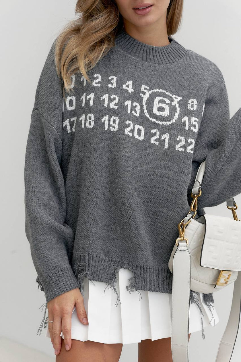 Жіночий в'язаний оверсайз светр