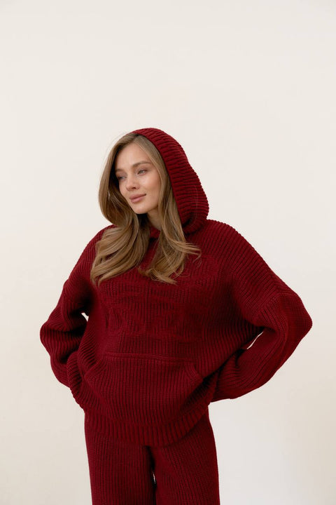 Костюм-двійка в'язаний (худі + штани)