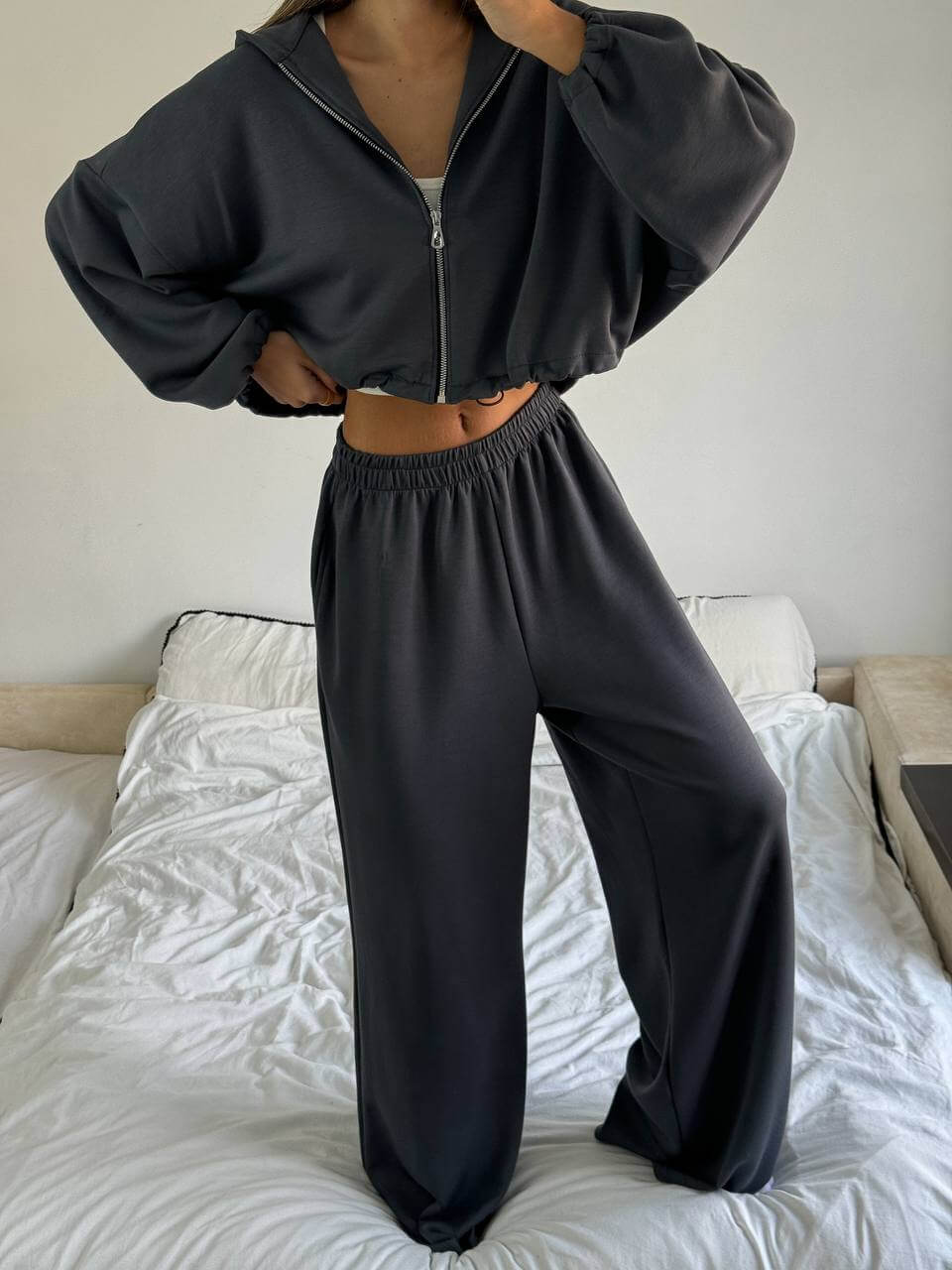 Костюм-двійка жіночий штани із зіпкою (трикотаж м'який)